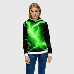 Толстовка-худи женская Color green black, цвет: 3D-белый — фото 2