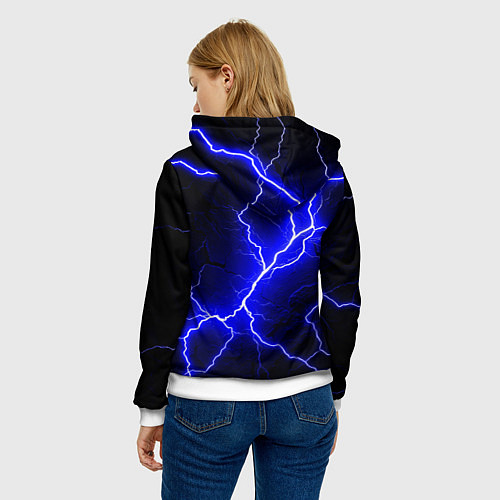 Женская толстовка Color blue black / 3D-Белый – фото 4