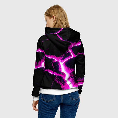 Женская толстовка Color pink black / 3D-Белый – фото 4