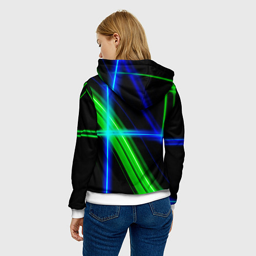 Женская толстовка Color blue black green / 3D-Белый – фото 4