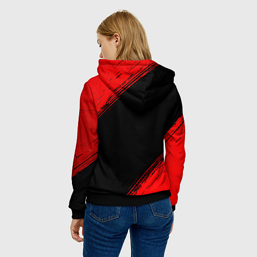 Женская толстовка Honda - red gradient / 3D-Черный – фото 4