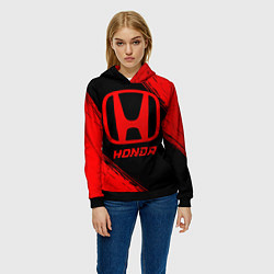 Толстовка-худи женская Honda - red gradient, цвет: 3D-черный — фото 2