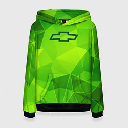 Толстовка-худи женская Chevrolet green poly, цвет: 3D-черный