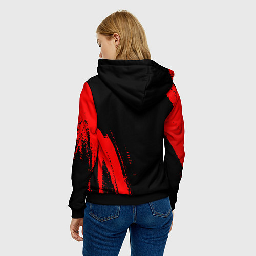 Женская толстовка Galatasaray - red gradient вертикально / 3D-Черный – фото 4