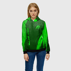 Толстовка-худи женская Need for Speed - green gradient вертикально, цвет: 3D-черный — фото 2
