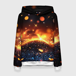 Женская толстовка Оранжевое боке на черном