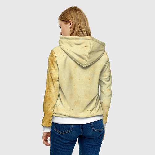 Женская толстовка Волейбольный мяч на бежевом / 3D-Белый – фото 4