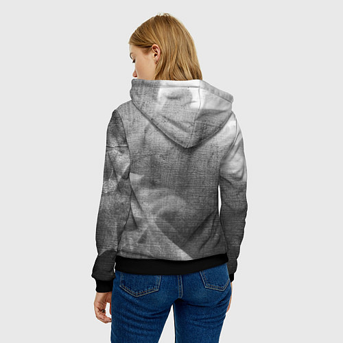 Женская толстовка Cyberpunk 2077 - grey gradient вертикально / 3D-Черный – фото 4