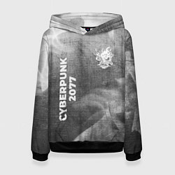 Женская толстовка Cyberpunk 2077 - grey gradient вертикально