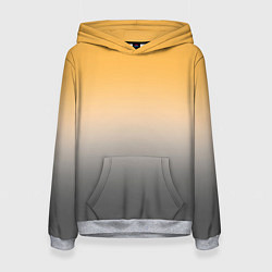 Толстовка-худи женская Бледный жёлто-серый градиент, цвет: 3D-меланж