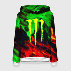 Женская толстовка Monster energy огонь лого
