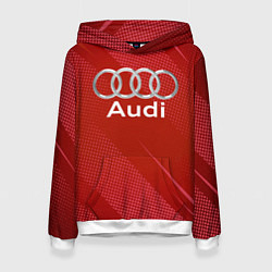 Толстовка-худи женская Audi - абстракция, цвет: 3D-белый