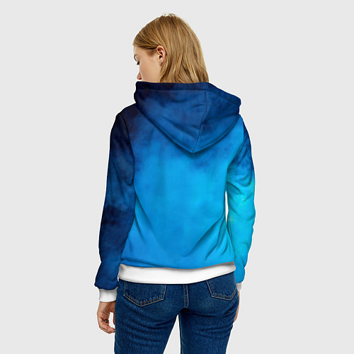 Женская толстовка Турникмен синий дым / 3D-Белый – фото 4