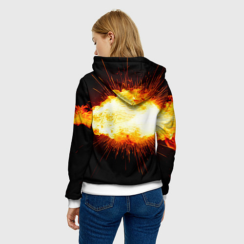 Женская толстовка Ядро для талкания в огне / 3D-Белый – фото 4