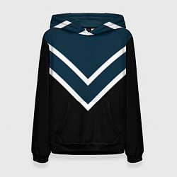 Женская толстовка Синий с чёрным и белые полосы