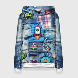 Женская толстовка Пиксельная ракета