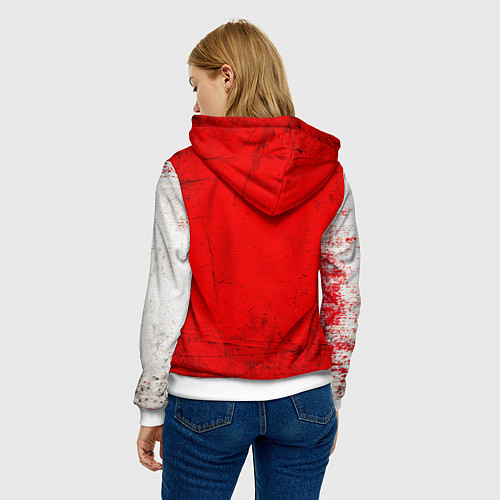 Женская толстовка Спринтер на красно белом / 3D-Белый – фото 4