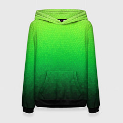 Женская толстовка Градиент мозаика зелёный в тёмный