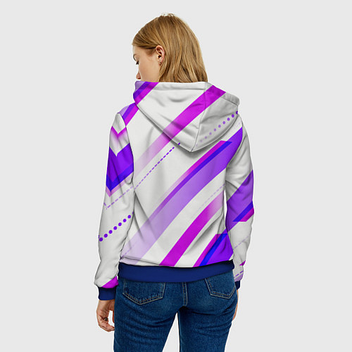 Женская толстовка Color white pink / 3D-Синий – фото 4