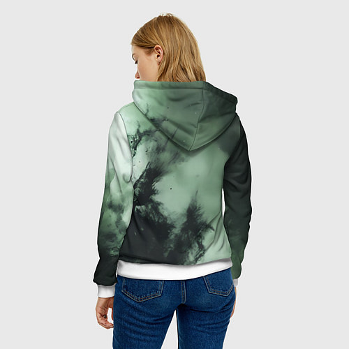 Женская толстовка Зеленый скелет космонавта / 3D-Белый – фото 4