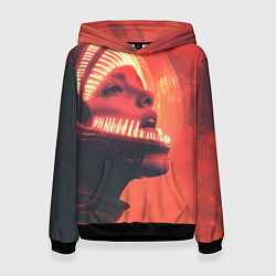 Женская толстовка Скафандр Чужого на девушке