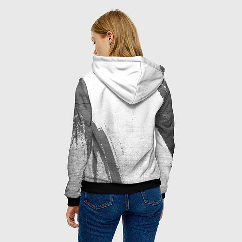 Женская толстовка Darling in the FranXX - white gradient вертикально / 3D-Черный – фото 4