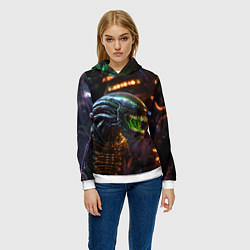 Толстовка-худи женская Злой Чужой, цвет: 3D-белый — фото 2