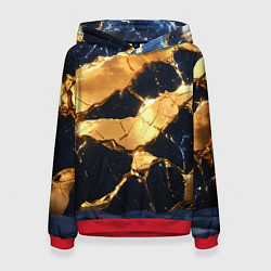 Женская толстовка Золотая текстура на синем