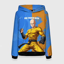 Толстовка-худи женская Саитама и Генос, цвет: 3D-черный