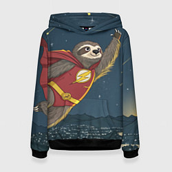 Женская толстовка Ленивец-супергерой