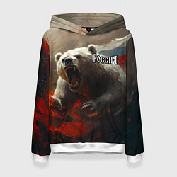 Женская толстовка Русский медведь в прыжке