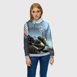Толстовка-худи женская Lamborghini - motorsport extreme, цвет: 3D-меланж — фото 2