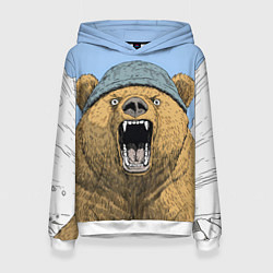 Женская толстовка Злой орущий медведь