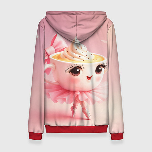 Женская толстовка Балерина капучино розовый / 3D-Красный – фото 2