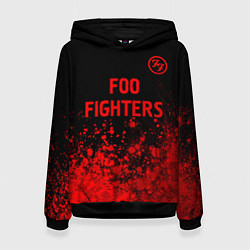 Толстовка-худи женская Foo Fighters - red gradient посередине, цвет: 3D-черный