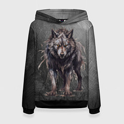 Женская толстовка The fierce wolf