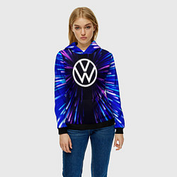 Толстовка-худи женская Volkswagen neon energy, цвет: 3D-черный — фото 2