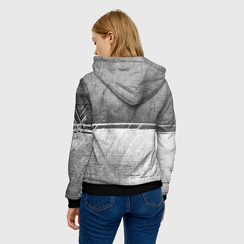 Женская толстовка Manchester United - grey gradient посередине / 3D-Черный – фото 4