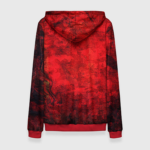 Женская толстовка Абстракция - red shabby wall / 3D-Красный – фото 2