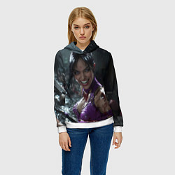 Толстовка-худи женская Счастливая Милина МК, цвет: 3D-белый — фото 2