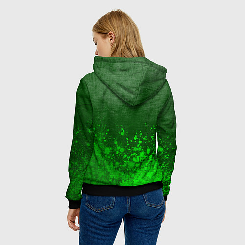 Женская толстовка Hellsing - green gradient посередине / 3D-Черный – фото 4