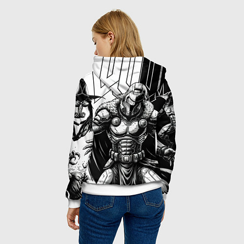Женская толстовка Doom guy and demons / 3D-Белый – фото 4