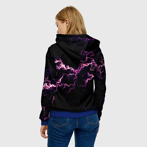 Женская толстовка Lightning pink glow / 3D-Синий – фото 4