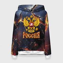 Женская толстовка Золотой герб России и текстура с плитами