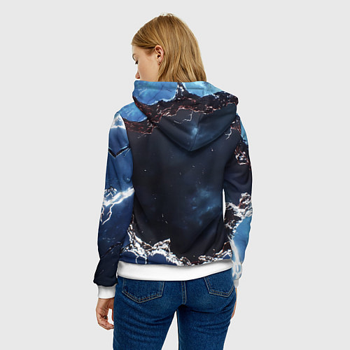 Женская толстовка Герб России в объемной стене / 3D-Белый – фото 4