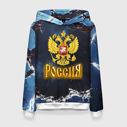 Женская толстовка Герб России в объемной стене