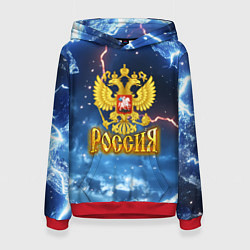 Женская толстовка Герб России и ледяной фон