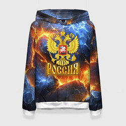 Женская толстовка Россия герб и огонь