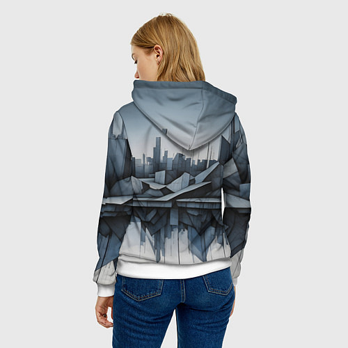 Женская толстовка Небоскребы и скалы / 3D-Белый – фото 4