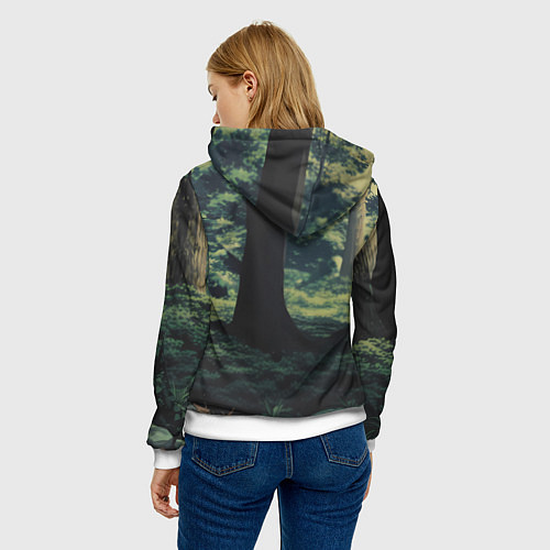 Женская толстовка Йода в лесу / 3D-Белый – фото 4